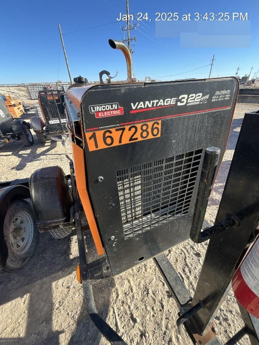 2021 Lincoln Electric Vantage 322 Vantage 322 Ready Pak 3 w/ Decals, ORANGE (includes trailer, cable rack, fender light kit) NO Telematics