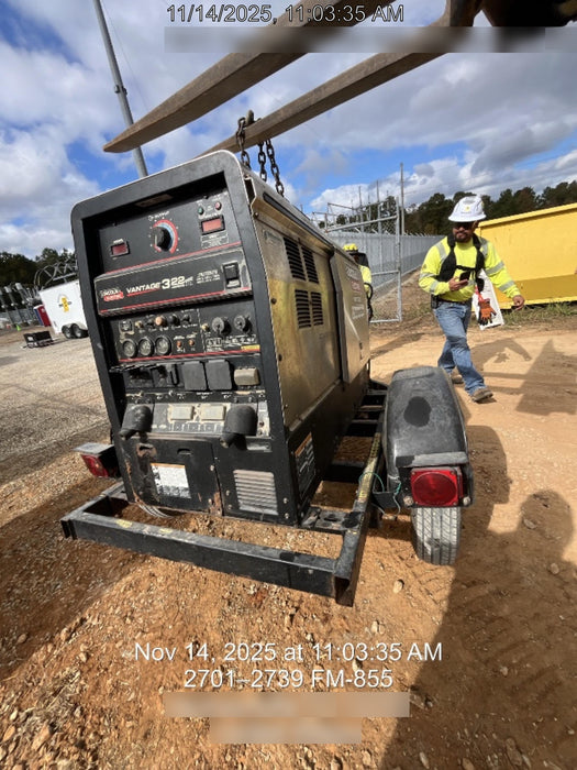 2020 Lincoln Electric Vantage 322 Welder Ready-Pak 3, w/ GPS & Decals (includes trailer, cable rack, fender light kit)