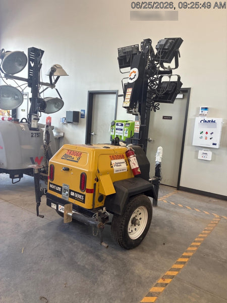2021 Allmand NLV3GR (4) LED Light Fixture 350W, 23' Vertical Mast, 3kW Prime, Towable, Deep Sea L401, Leveling Jacks, Yanmar T4F 5.8hp