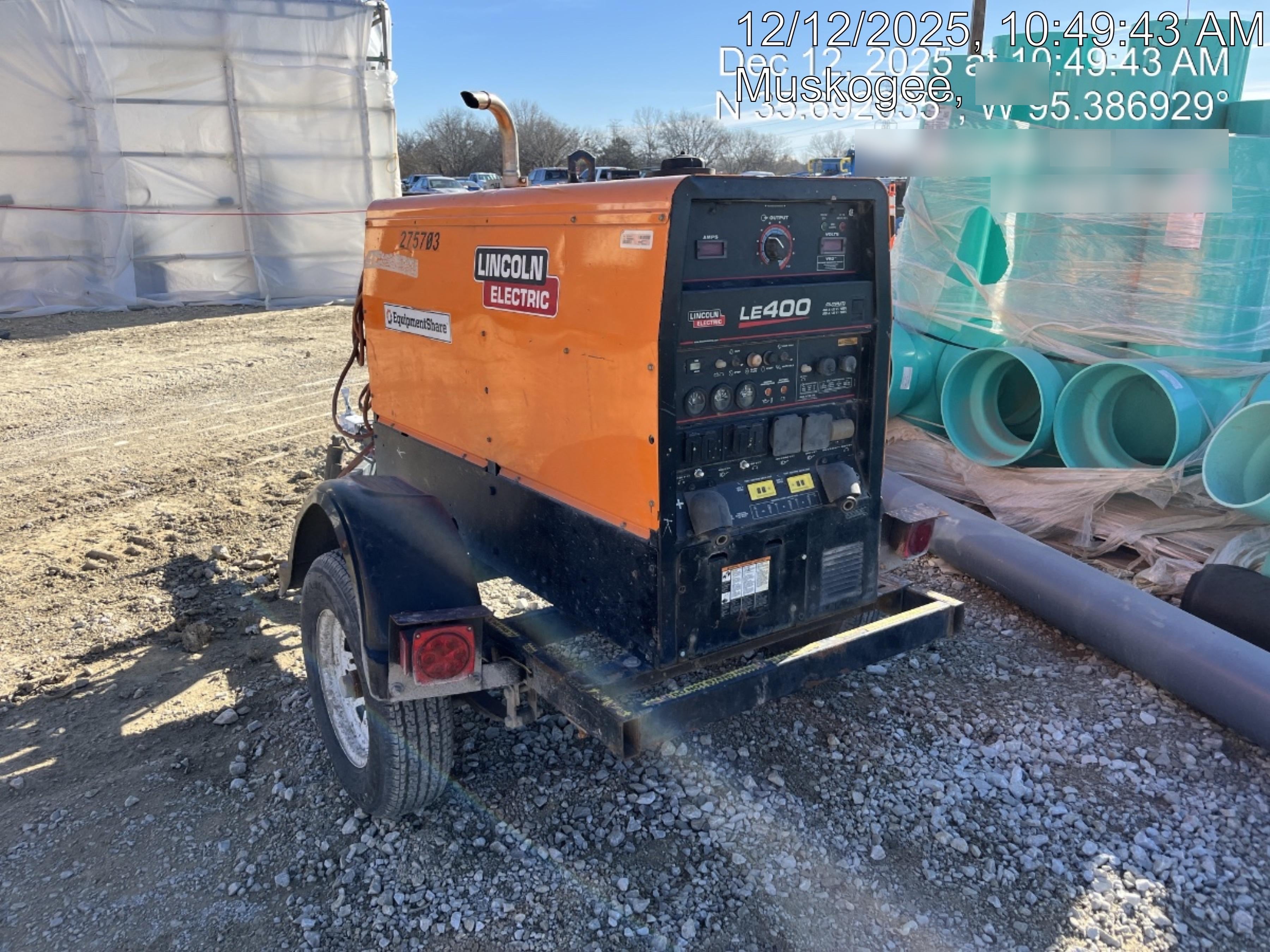 2022 Lincoln Electric LE400 Kubota V1505, Trlr, Cable Rack, Light Kit, ES Decals, T3