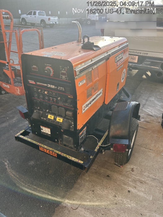 2021 Lincoln Electric Vantage 322 Vantage 322 Ready Pak 3 w/ Decals, ORANGE (includes trailer, cable rack, fender light kit) NO Telematics