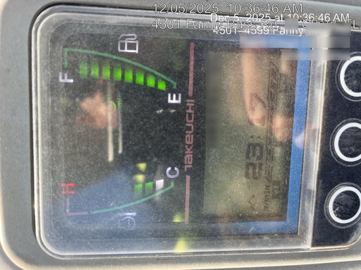 2019 Takeuchi TB260 Canopy, Standard Blade, Auxiliary hydraulics w/Manual QC, Hydraulic thumb, 12" ,18", 24" Bucket