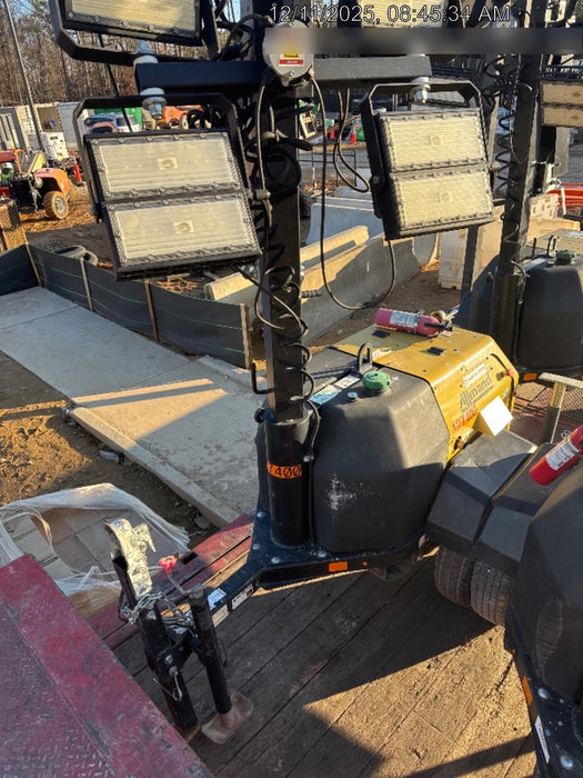 2021 Allmand NLV3GR (4) LED Light Fixture 350W, 23' Vertical Mast, 3kW Prime, Towable, Deep Sea L401, Leveling Jacks, Yanmar T4F 5.8hp