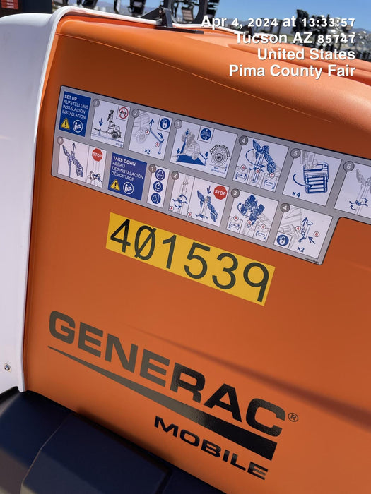 2024 Generac MLT2 Diesel, Flex Switch 120V Input, Powerzone Controller, 
(4) 320W LED Lights, 4kW Generator, 39.9 Gal Fuel Tank, 2" Ball, T3