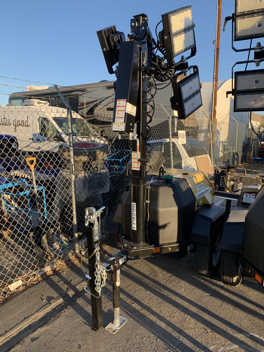 Allmand NLV3GR (4) LED Light Fixture 350W, 23' Vertical Mast, 3kW Prime, Towable, Deep Sea L401, Leveling Jacks, Yanmar T4F 5.8hp