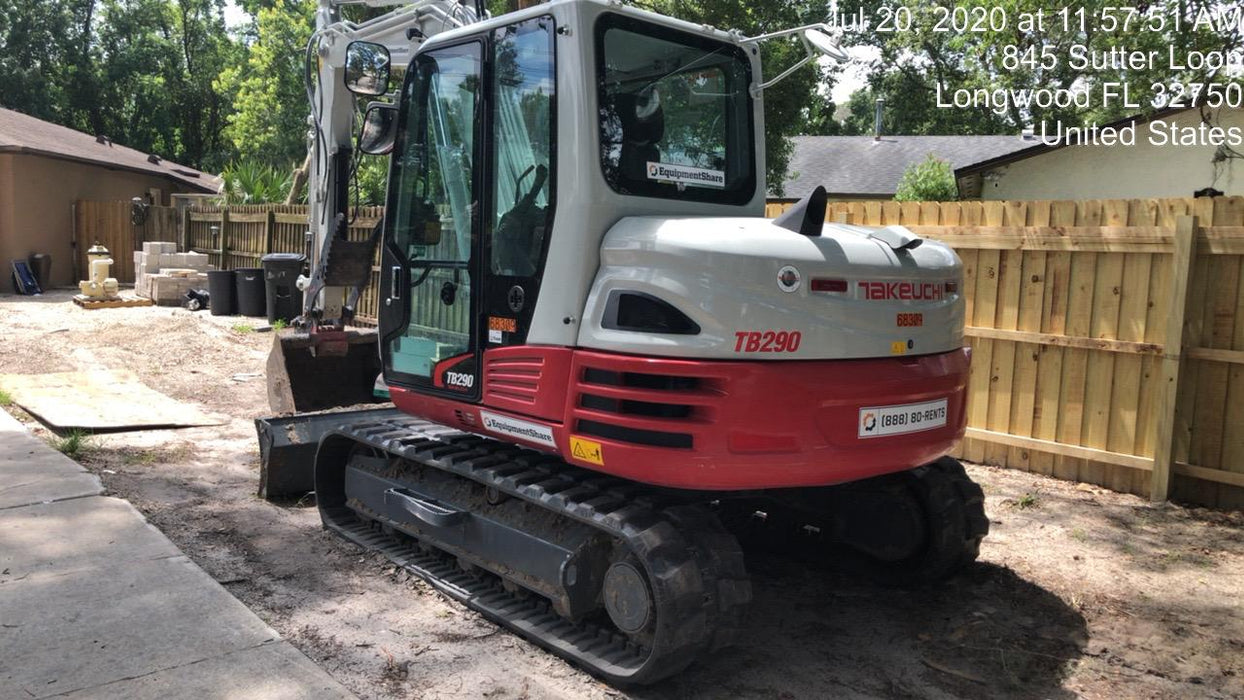 2020 Takeuchi TB290C Cab/Heat/Air, Rubber Tracks, Manual TAG QC
