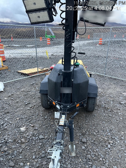 2022 Allmand NLV3GR (4) LED Light Fixture 350W, 23' Vertical Mast, 3kW Prime, Towable, Deep Sea L401, Leveling Jacks, Yanmar T4F 5.8hp