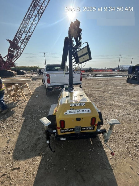 2022 Allmand NLV3GR (4) LED Light Fixture 350W, 23' Vertical Mast, 3kW Prime, Towable, Deep Sea L401, Leveling Jacks, Yanmar T4F 5.8hp