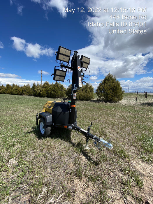 2021 Allmand NLV3GR (4) LED Light Fixture 350W, 23' Vertical Mast, 3kW Prime, Towable, Deep Sea L401, Leveling Jacks, Yanmar T4F 5.8hp