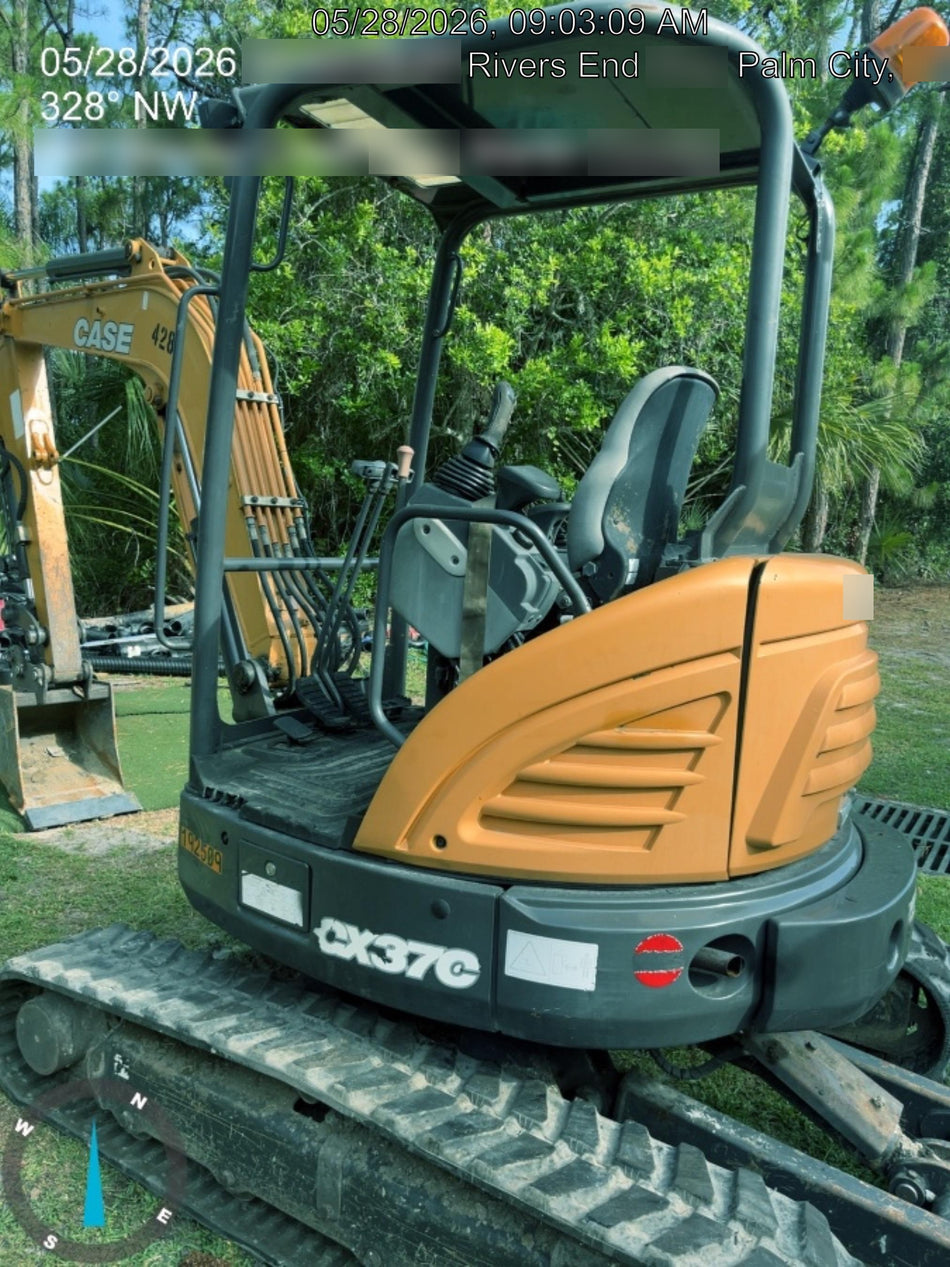 2018 Case CX37C ROPS, LONG ARM, RUBBER TRACKS, AUX HYD