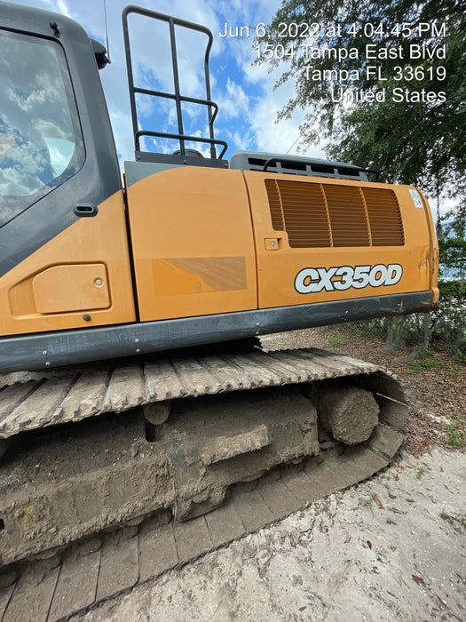 2017 Case CX350D CAB A/C, 13'-3" ARM, STEEL TRACKS