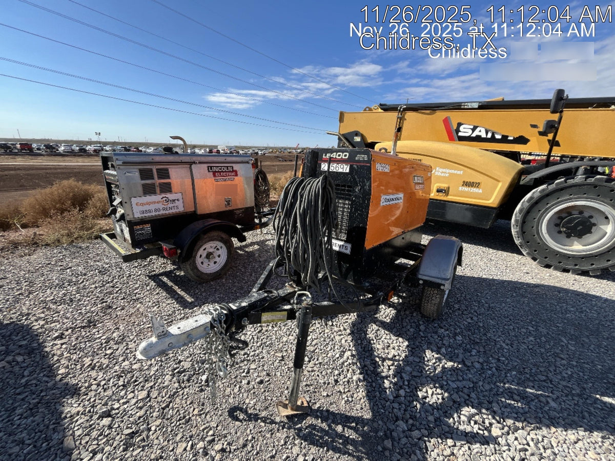 2022 Lincoln Electric LE400 Kubota V1505, Trlr, Cable Rack, Light Kit, ES Decals, T3