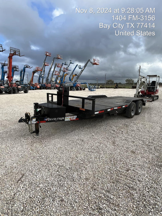 2024 TEXAS PRIDE TRAILERS 21' Lowboy Gravity Tilt Bed 14K Bumper Pull Trailer