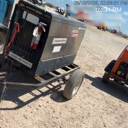 2019 Lincoln Electric Vantage 322 Welder Ready-Pak 3, Two wheel trailer, Fender and Light kit, Cable Rack