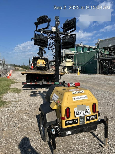 2022 Allmand NLV3GR (4) LED Light Fixture 350W, 23' Vertical Mast, 3kW Prime, Towable, Deep Sea L401, Leveling Jacks, Yanmar T4F 5.8hp