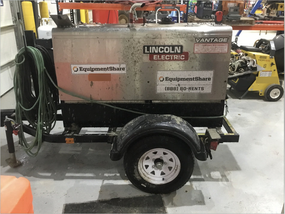 2019 Lincoln Electric Vantage 322 Welder Ready-Pak 3, Two wheel trailer, Fender and Light kit, Cable Rack