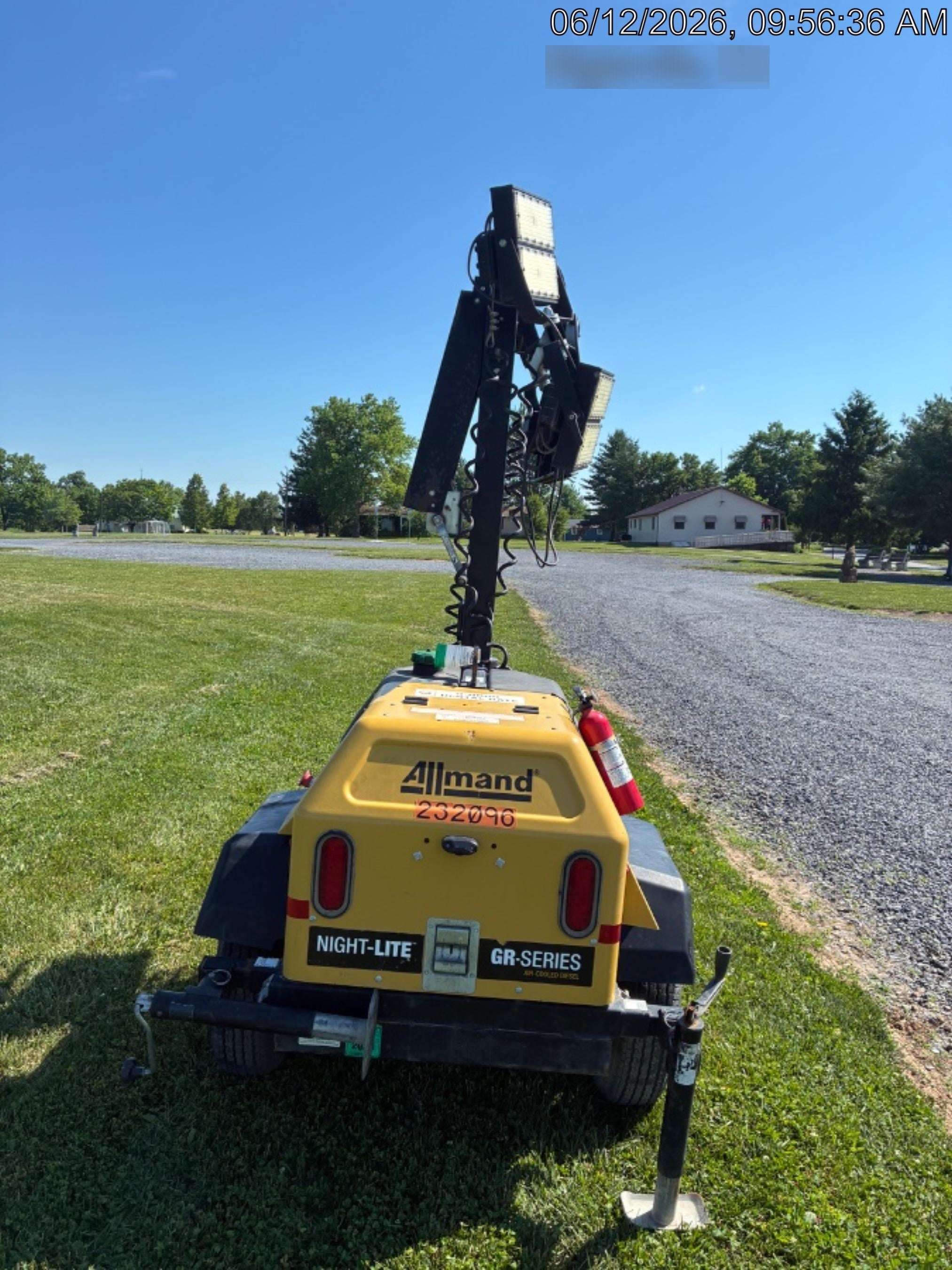 2022 Allmand NLV3GR (4) LED Light Fixture 350W, 23' Vertical Mast, 3kW Prime, Towable, Deep Sea L401, Leveling Jacks, Yanmar T4F 5.8hp