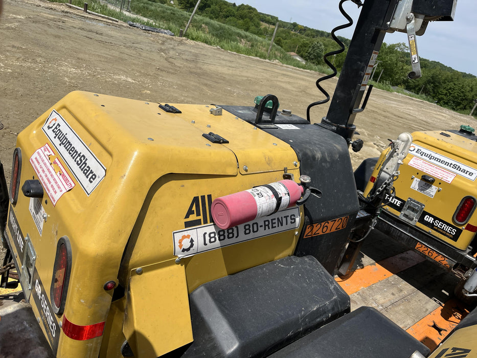 2022 Allmand NLV3GR (4) LED Light Fixture 350W, 23' Vertical Mast, 3kW Prime, Towable, Deep Sea L401, Leveling Jacks, Yanmar T4F 5.8hp