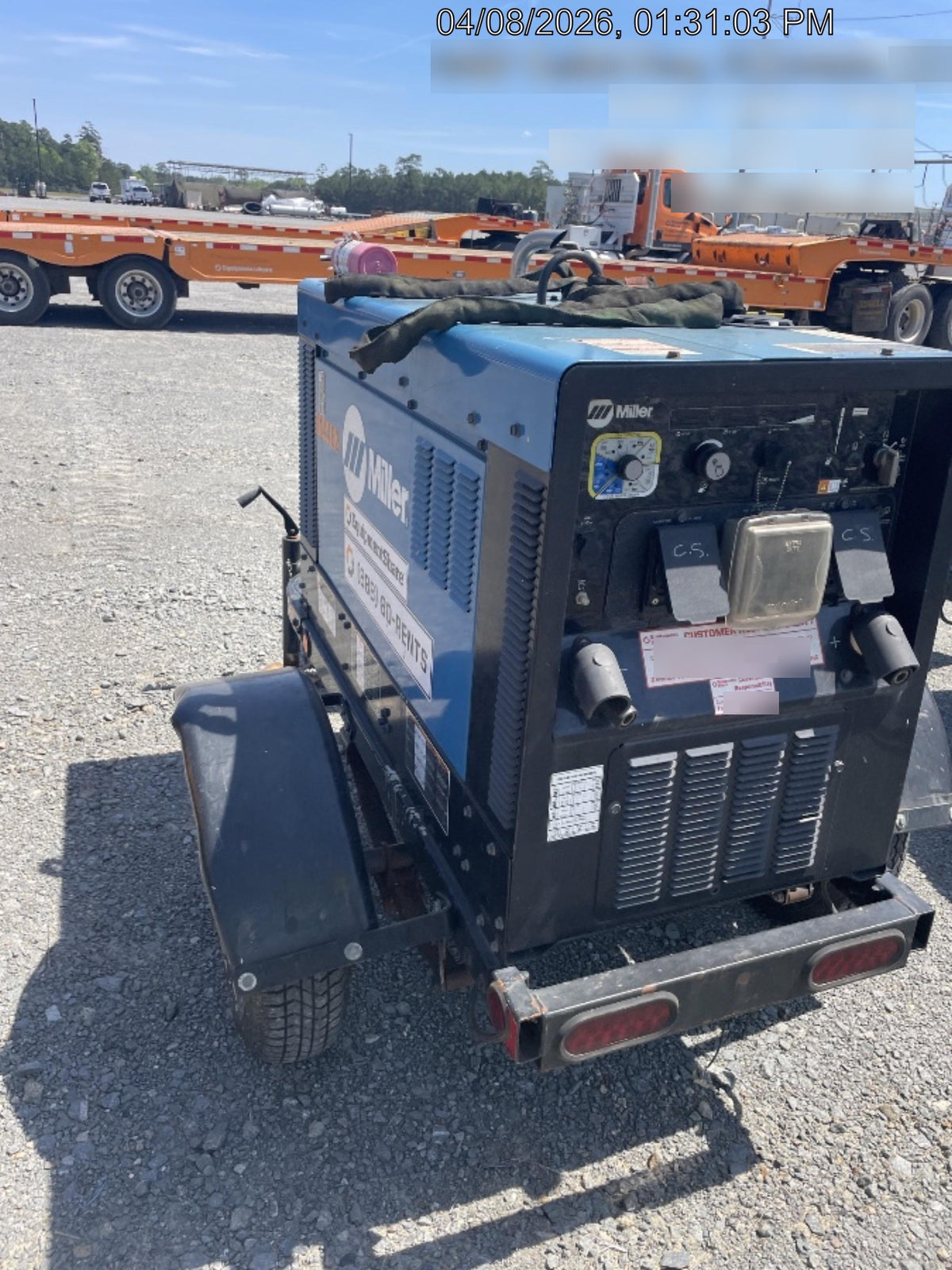 2020 Miller Electric BIG BLUE 400 Trailer Mounted Welder