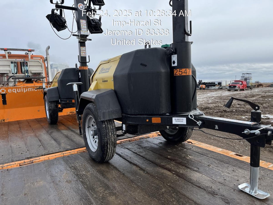 2022 Allmand NLV3GR (4) LED Light Fixture 350W, 23' Vertical Mast, 3kW Prime, Towable, ES Decals, T3