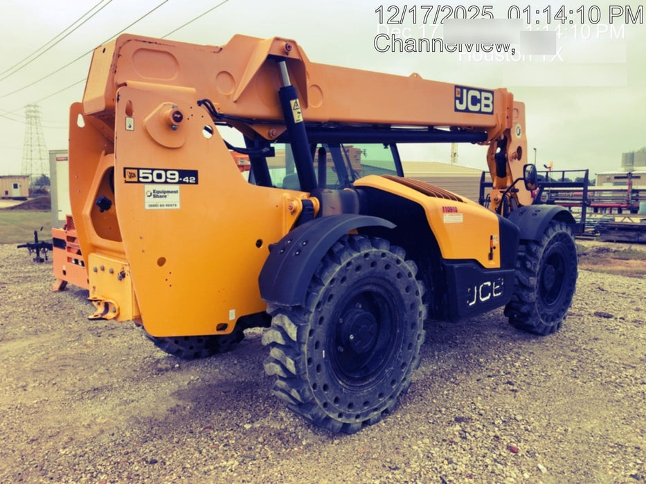 2020 JCB 509-42 Cab/Heat/Air, Solid Tires, Work Lights, Beacon, Aux Hydraulics, Back up Alarm, Lifting Eye, ES Decals