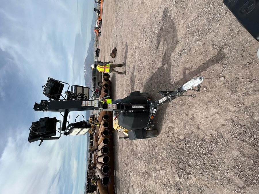 2021 Allmand NLV3GR (4) LED Light Fixture 350W, 23' Vertical Mast, 3kW Prime, Towable, Deep Sea L401, Leveling Jacks, Yanmar T4F 5.8hp