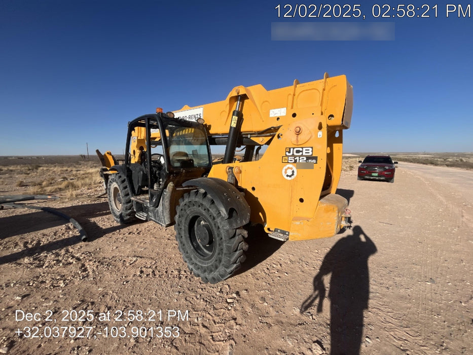 2020 JCB 512-56 Canopy, 74 HP, Solid Tires, STD Worklight, Beacon, Aux Hydraulics, Lifting Eye, Backup Alarm w/66" Carriage, 60" Forks