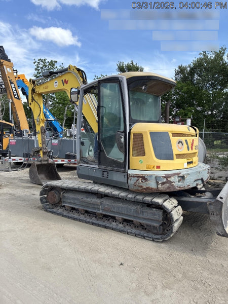 Wacker Neuson ET90 Enclosed Cab, Hybrid Tracks, Long Dipperstick, Bucket