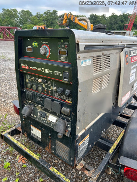 2019 Lincoln Electric Vantage 322 Lincoln Vantage 322 Welder w/Trailer, Light Kit, Cable Rack