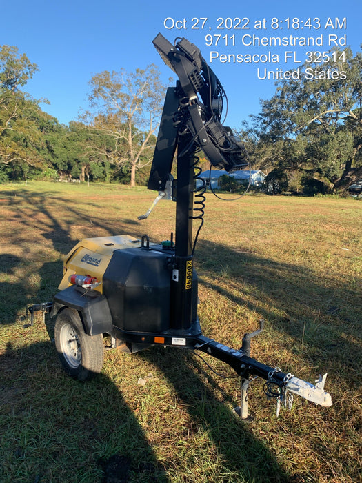 2022 Allmand NLV3GR (4) LED Light Fixture 350W, 23' Vertical Mast, 3kW Prime, Towable, Deep Sea L401, Leveling Jacks, Yanmar T4F 5.8hp