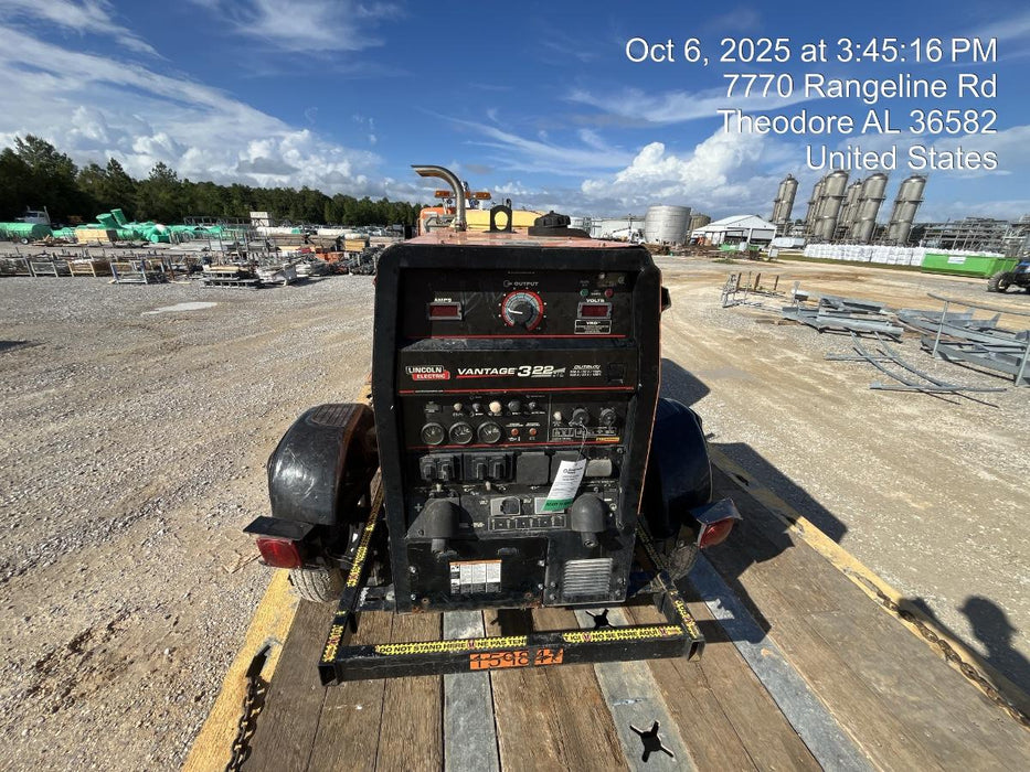 2021 Lincoln Electric Vantage 322 Vantage 322 Ready Pak 3 w/ Decals, ORANGE (includes trailer, cable rack, fender light kit) NO Telematics