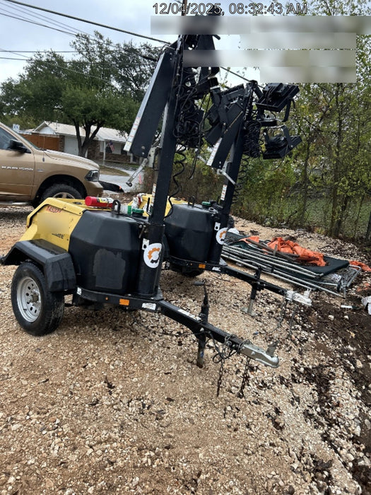 2021 Allmand NLV3GR (4) LED Light Fixture 350W, 23' Vertical Mast, 3kW Prime, Towable, Deep Sea L401, Leveling Jacks, Yanmar T4F 5.8hp