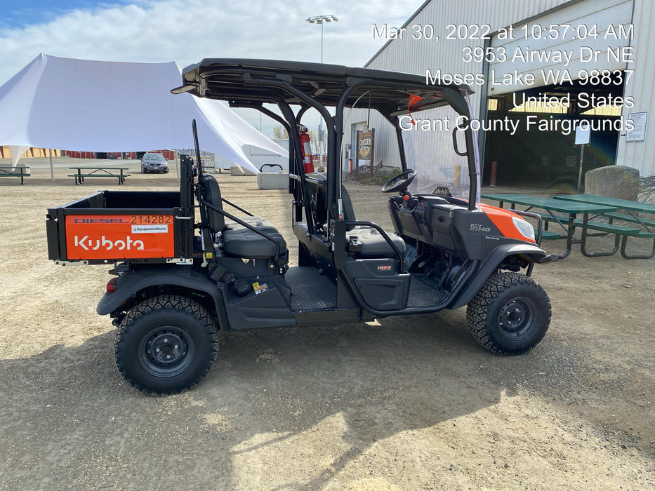 2022 Kubota RTV-X1140W-H Plastic Canopy, Windshield Acrylic Clear, LED Strobe Light, Wire Harness Kit, Back up Alarm