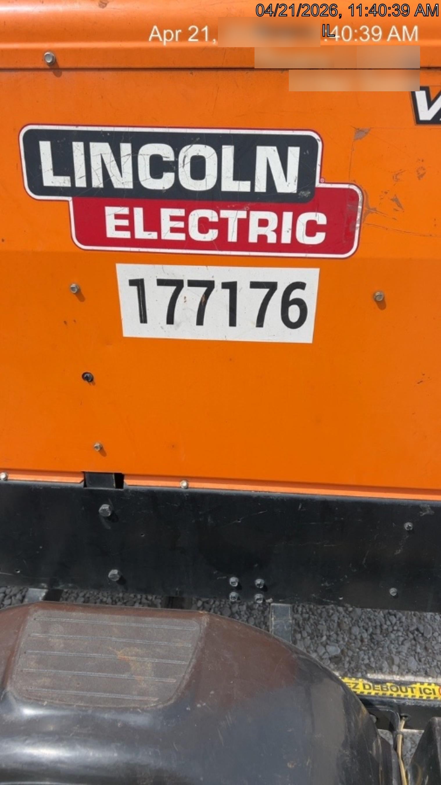 2021 Lincoln Electric Vantage 322 Vantage 322 Ready Pak 3 w/ Decals, ORANGE (includes trailer, cable rack, fender light kit) NO Telematics