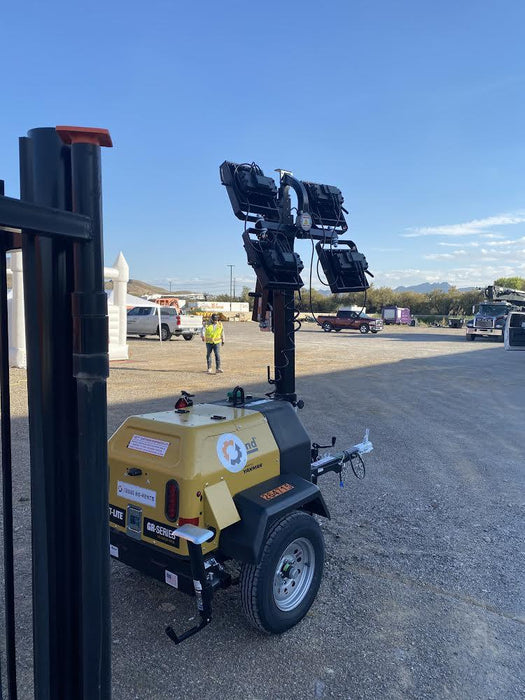 2022 Allmand NLV3GR (4) LED Light Fixture 350W, 23' Vertical Mast, 3kW Prime, Towable, ES Decals, T3