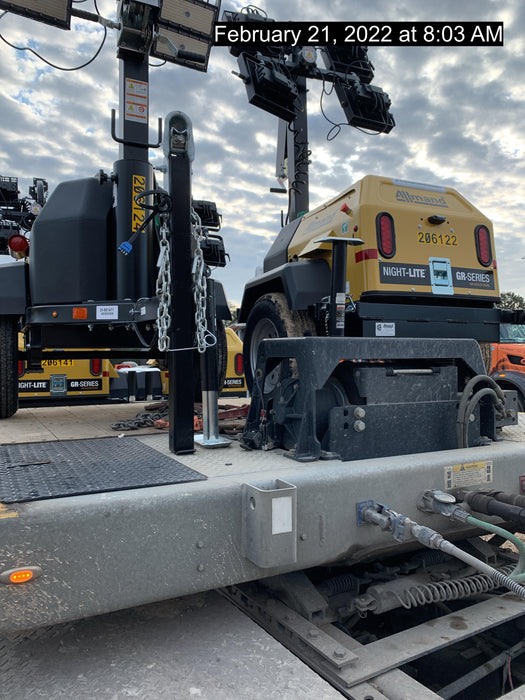 2022 Allmand NLV3GR (4) LED Light Fixture 350W, 23' Vertical Mast, 3kW Prime, Towable, Deep Sea L401, Leveling Jacks, Yanmar T4F 5.8hp