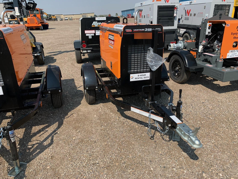 2021 Lincoln Electric Vantage 322 Vantage 322 Ready Pak 3 w/ Decals, ORANGE (includes trailer, cable rack, fender light kit) NO Telematics