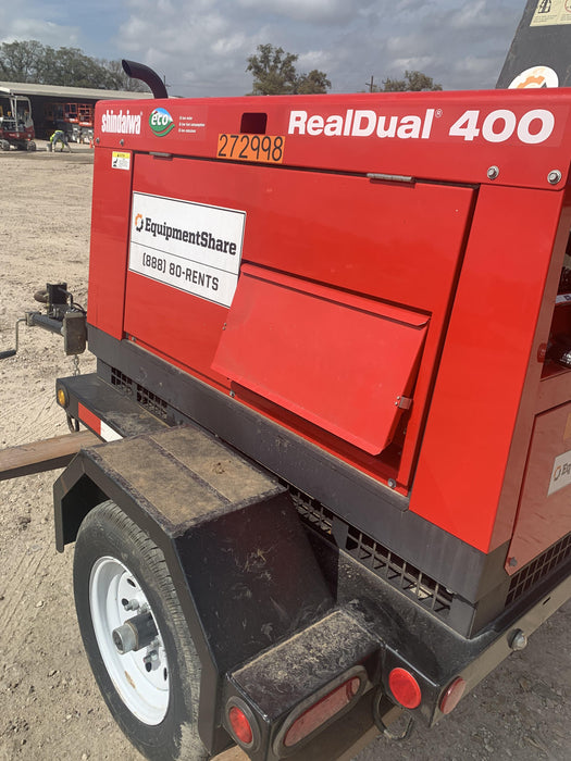 2022 Shindaiwa DGW400MDL Kubota D902 Engine, 23 HP, Dual Op Welder, Wire, Arc, Droop Stick, Tig, and CC Stick Functionality, Simulphase, 3 Phase and 1 Phase Gen Output, Single Axle NB Trlr, Slr Trckl Chrg 12V 12W, Fire Ext