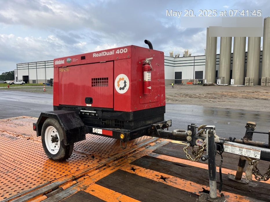 2022 Shindaiwa DGW400MDL Kubota D902 Engine, 23 HP, Dual Op Welder, Wire, Arc, Droop Stick, Tig, and CC Stick Functionality, Simulphase, 3 Phase and 1 Phase Gen Output, Single Axle NB Trlr, Slr Trckl Chrg 12V 12W, Fire Ext