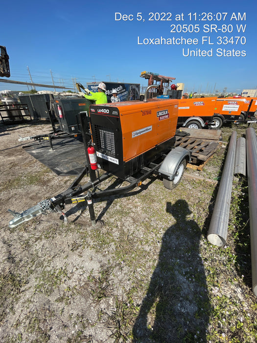 2022 Lincoln Electric LE400 Kubota V1505, Trlr, Cable Rack, Light Kit, ES Decals, T3