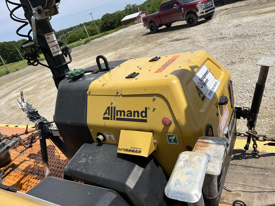 2022 Allmand NLV3GR (4) LED Light Fixture 350W, 23' Vertical Mast, 3kW Prime, Towable, Deep Sea L401, Leveling Jacks, Yanmar T4F 5.8hp