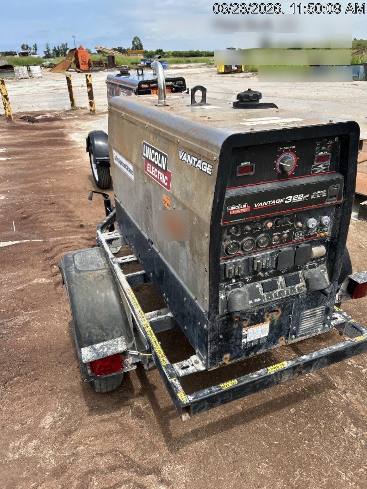 2019 Lincoln Electric Vantage 322 Ready-Pak 3, Two Wheel Trailer, Fender and Light Kit, Cable Rack