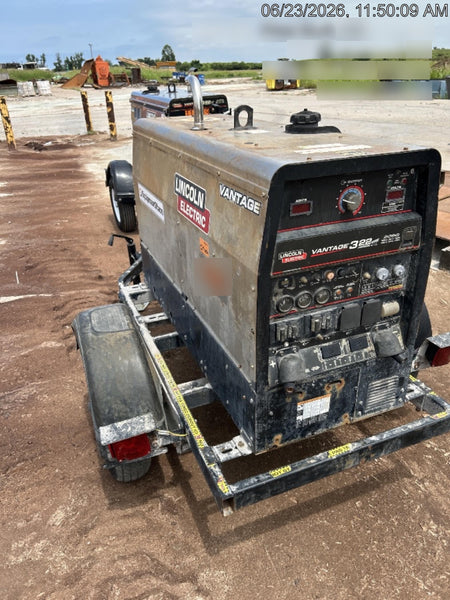 2019 Lincoln Electric Vantage 322 Ready-Pak 3, Two Wheel Trailer, Fender and Light Kit, Cable Rack