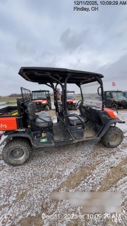Kubota RTV-X1140W-H 4WD, LED Strobe, Windshield Acrylic Clear, Plastic Canopy, Wire Harness Kit, Backup Alarm