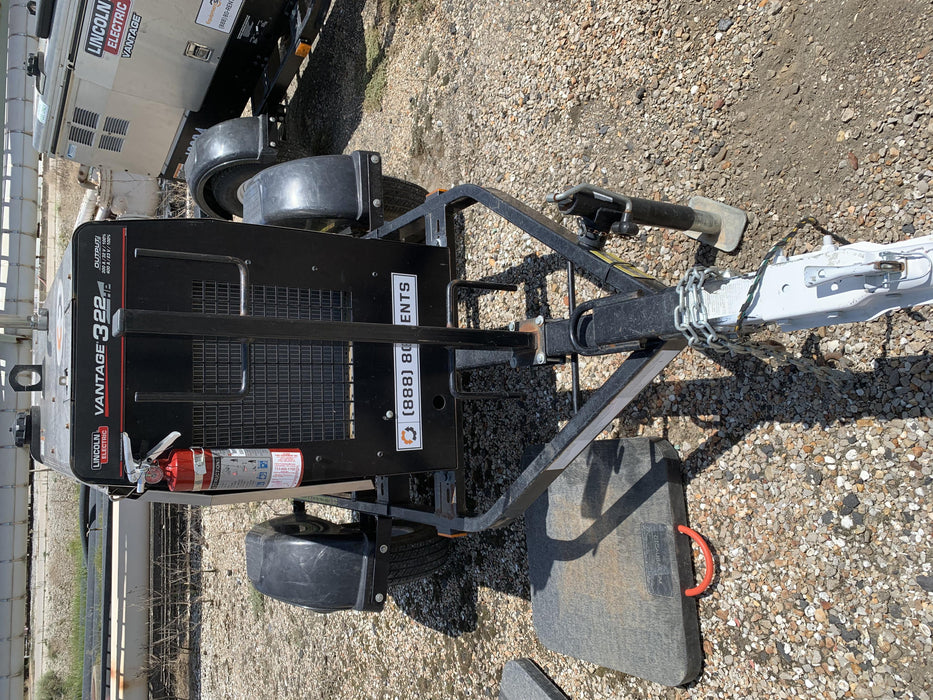 2019 Lincoln Electric Vantage 322 Ready-Pak 3, Two Wheel Trailer, Fender and Light Kit, Cable Rack