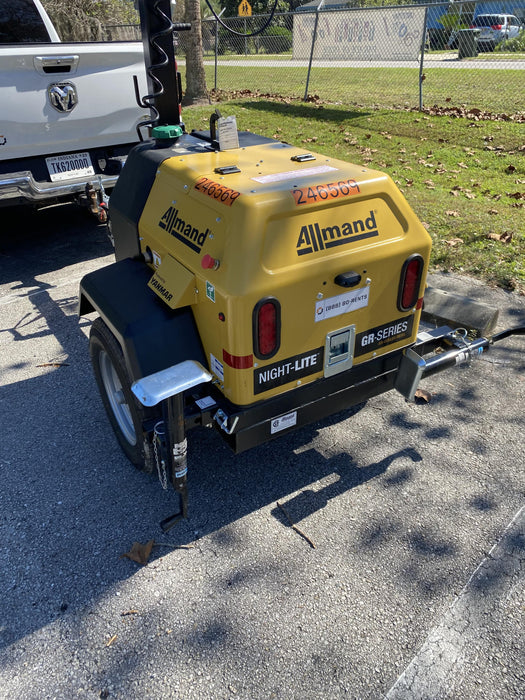 2022 Allmand NLV3GR (4) LED Light Fixture 350W, 23' Vertical Mast, 3kW Prime, Towable