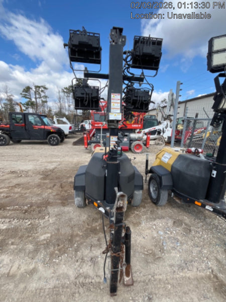 2022 Allmand NLV3GR (4) LED Light Fixture 350W, 23' Vertical Mast, 3kW Prime, Towable, Deep Sea L401, Leveling Jacks, Yanmar T4F 5.8hp