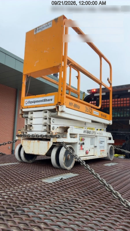 Custom Equipment HB-1430 Hy-Brid Scissor Lift
Platform capacity up to 670 lbs
Working height up to 20 ft
Weighs under 1,700 lbs
Non-marking wheels