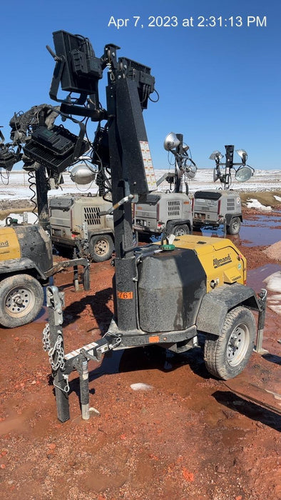 2022 Allmand NLV3GR (4) LED Light Fixture 350W, 23' Vertical Mast, 3kW Prime, Towable, ES Decals, T3