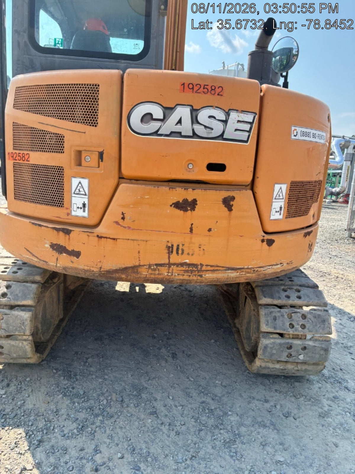 2015 Case CX80C CLOSED CAB, A/C, RUBBER TRACKS PADS, 7'-2" ARM